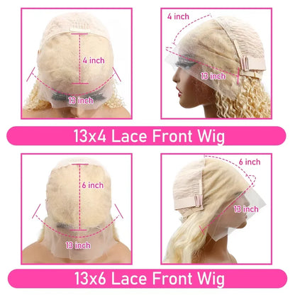 Honey Blonde Straight Bob Wigs Human Hair 13x4 13x6 HD Lace Frontal Wig 613 Colored Straight Short Human Hair Glueless Wig