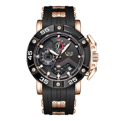 Man Watch LIGE Top Brand Luxury Sports Watches for Men Luminous Chronograph Quartz Wristwatch Big Dial Male Clock Gifts for Men