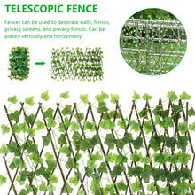 Load image into Gallery viewer, Garden Screening Expanding Trellis Artificial Leaf Privacy Fence Faux Plants Ivy Fence Artificial Faux Ivy Leaves Wooden Fence
