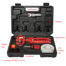 Load image into Gallery viewer, Garden Grafting Tool Multi-Function Seedling Fruit Tree Grafting Shears Farming Pruning Grafting Machine Budding with Toolbox
