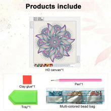 Load image into Gallery viewer, 1 set of colorful Mandala themed diamond painting set, DIY 5D color special shape crystal diamond partially inlaid painting desi
