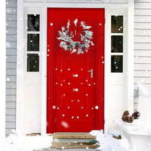 Load image into Gallery viewer, 17.7in Christmas Wreath for Front Door, 2025 New Year Hanging Garland Decorations, Handmade Pine Berries Ball Ribbon Wreath
