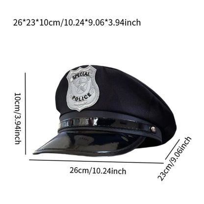 Kids Police Hat Toy Decorative Police Cop Fancy Dress up for Birthday Gifts