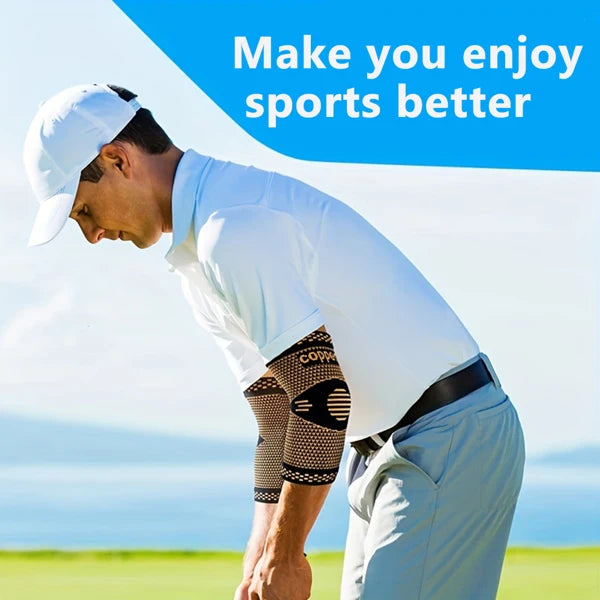 Elbow compression sleeve (1 pair)-prevents and restores tendonitis support for weight liftin