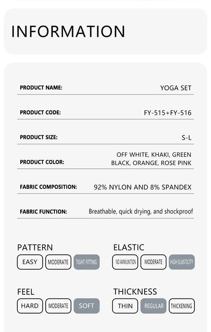 Yoga Clothing Set Women's High Waisted Leggings and Top Two Piece Seamless Fitness Exercise Clothing Fitness Workout Underwear