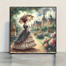Load image into Gallery viewer, Diamond painting set, umbrella holding women's pattern, round diamond full diamond art, multiple specifications to choose from
