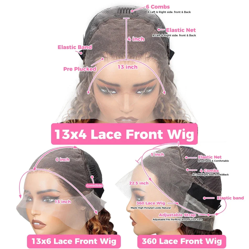 13x6 Highlight Body Wave Lace Front Wig  Human Hair 13x6 HD Transparent Lace Frontal Wig Remy For Black Women 180% Density