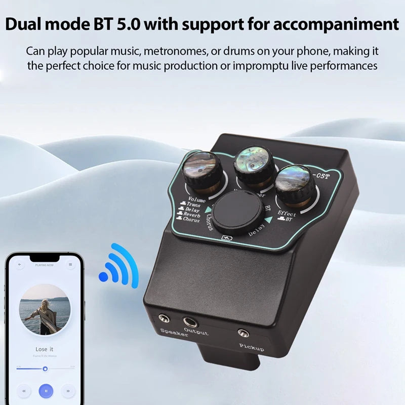 Guitar Pickup Classical Guitar Pickup Vibration Pickup BT Accompaniment Resonance Pickup 3-Band EQ Equalizer Acoustic