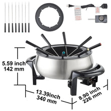 Load image into Gallery viewer, VEVOR Electric Fondue Pot Set for Cheese &amp; Chocolate 3 Quart Chocolate Melting Stainless Steel Fondue with Temperature Control
