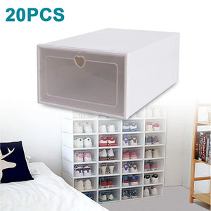 20 Pcs Shoe Organizers Transparent Shoe Rack Shoe Organiser Space Saving Shoe Boxes Stackable