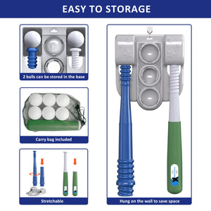 2 in 1 T Ball Sets for Kids 3-6+, with Automatic Pitching Machine/Adjustable Batting Bat & Stand,Baseball Toys for Boys Girls