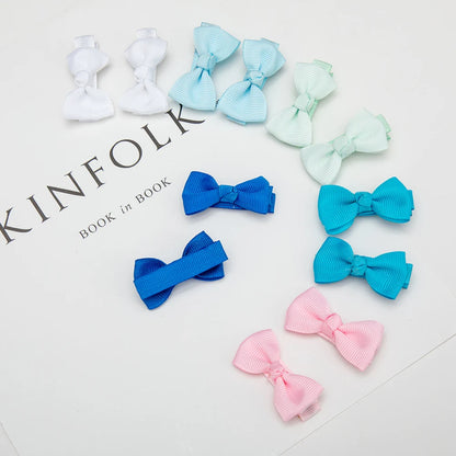 36Pcs/Lot Solid Color Grosgrain Ribbon Bowknot Kids Hair Clips Handmade Bows Baby Girls Barrettes Hairpins Photo Props Gift Set