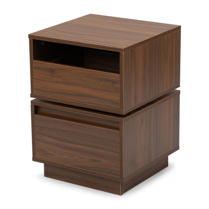 Rotatable Nightstand End Table, Bedside Table with 2 Drawers, 2 Drawer Dresser for Bedroom, Closet, Entryway, College Dorm