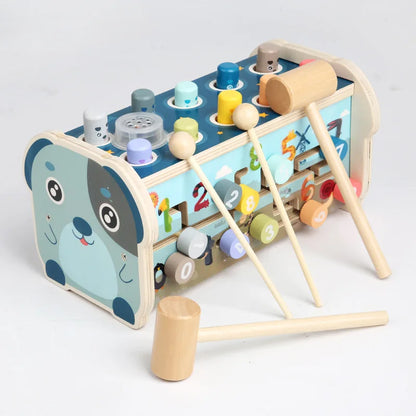 Montessori Wooden Percussion Instrument Toy | Drum Bench & Number Sorting Maze | Children's Music and MathEnlightenment