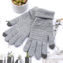 Load image into Gallery viewer, Women Men Warm Winter Touch Screen Gloves Stretch Classical Knit Mittens Wool Full Finger Outdoor Cycling Driving Glove
