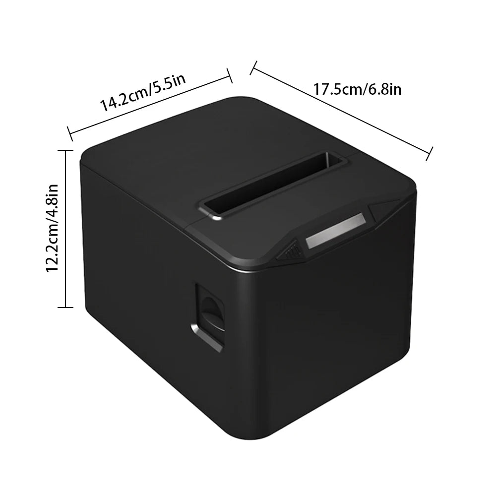 Bisofice Thermal Receipt Printer 80mm Desktop Direct Thermal Printing USB+LAN Connection High Speed with Auto Cutter Large Paper