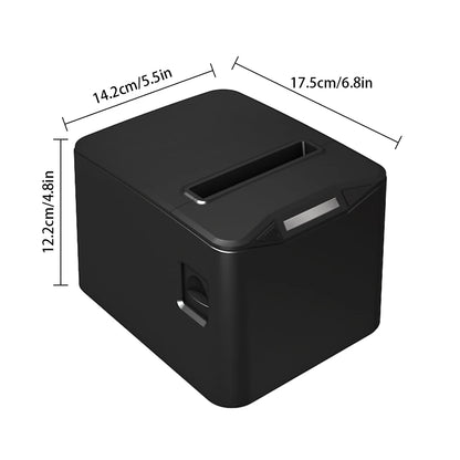 Bisofice Thermal Receipt Printer 80mm Desktop Direct Thermal Printing USB+LAN Connection High Speed with Auto Cutter Large Paper