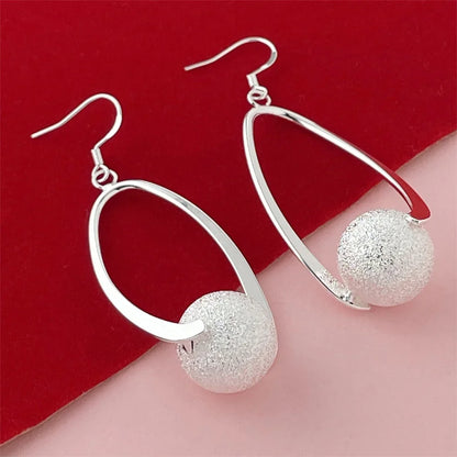 925 Sterling Silver Fashion Beaded Earrings Suitable for Women to Wear on Important Occasions