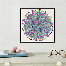 Load image into Gallery viewer, 1 set of colorful Mandala themed diamond painting set, DIY 5D color special shape crystal diamond partially inlaid painting desi
