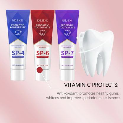 120g Probiotic Toothpaste SP-7 Whitens Teeth Removes Yellow Stains Tooth Whitening Agent Oral Hygiene Cleans and Freshens Breath