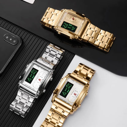 Wrist Watches For Men Top Brand Luxury Golden Men Watches Gold Big Male Wristwatch Man Square Golden Dial Relogio Masculino