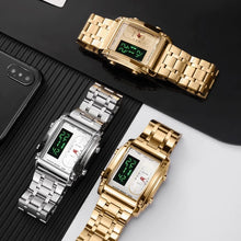 Load image into Gallery viewer, Wrist Watches For Men Top Brand Luxury Golden Men Watches Gold Big Male Wristwatch Man Square Golden Dial Relogio Masculino
