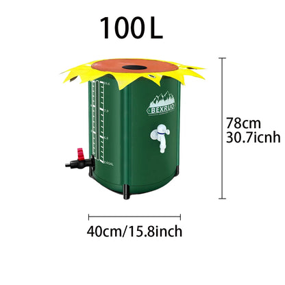 100-380 Gallon Rain Barrel Collapsible PVC Rain Collection System with Three Spigots Water Storage Tank Water Barrel Collector