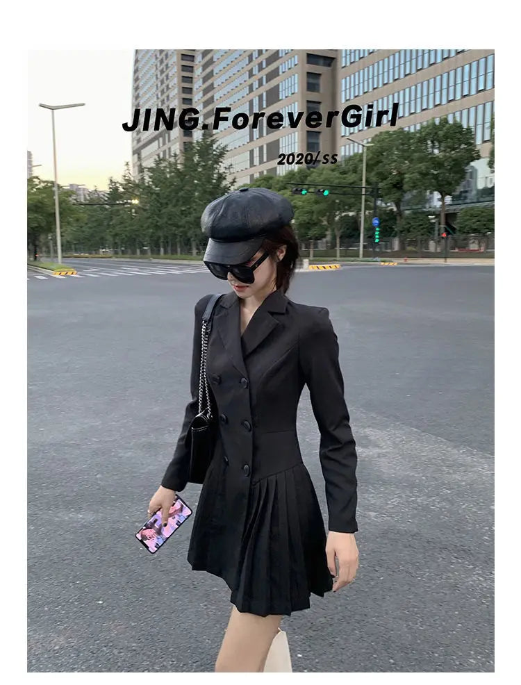 Women's Dress Blazer Clothing Chic and Elegant Pretty Female Dresses 2024 Formal Occasion Spring Retro Promotion Loose X Xxl Y2k