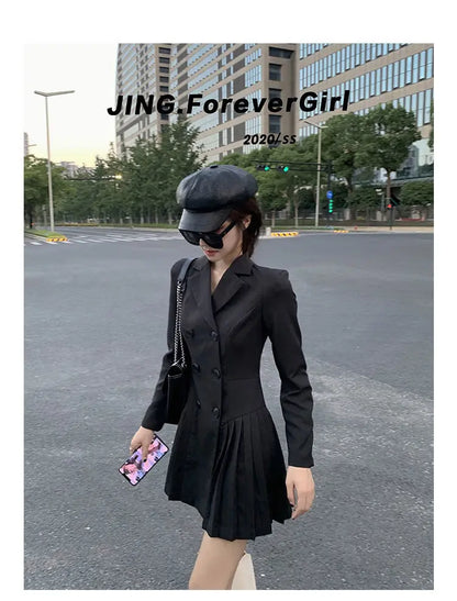 Women's Dress Blazer Clothing Chic and Elegant Pretty Female Dresses 2024 Formal Occasion Spring Retro Promotion Loose X Xxl Y2k