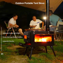 Load image into Gallery viewer, Outdoor Wood Stove Folding Stoves Fire Wood Heater For Winter Portable Barbecue Stove Grill For Camping Accessories
