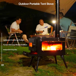 Outdoor Wood Stove Folding Stoves Fire Wood Heater For Winter Portable Barbecue Stove Grill For Camping Accessories