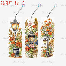 Load image into Gallery viewer, Three-piece diamond painting bookmark set, DIY creative colorful floral and butterfly design, with diamond book bookmarks
