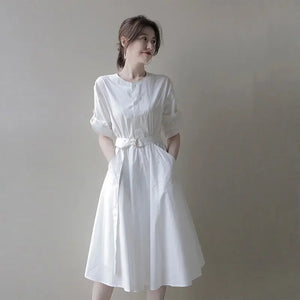 Women's Dress White Clothing Midi Formal Occasion Female Dresses 2024 Outfits Luxury Chic and Elegant Pretty Fashion Y2k Loose X