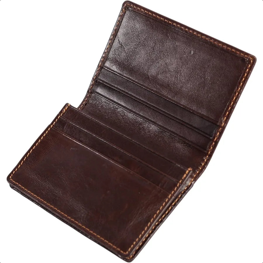 Easyoulife RFID Mens Slim Front Pocket Wallet Genuine Leather Bifold ID Credit Card Holder