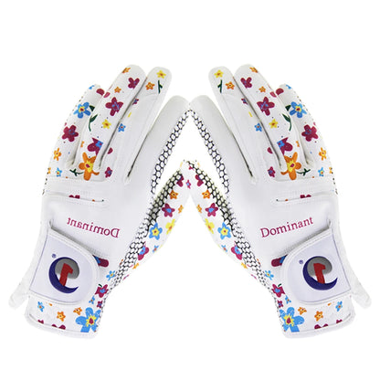 1Pair Golf Gloves for Women PU Leather Soft Fit Sport Grip Durable Gloves Anti-skid Breathable Sports Gloves