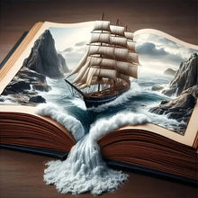 Load image into Gallery viewer, The sailboat diamond painting set in the book, DIY adult full diamond home decoration painting set, adult, frameless crafts
