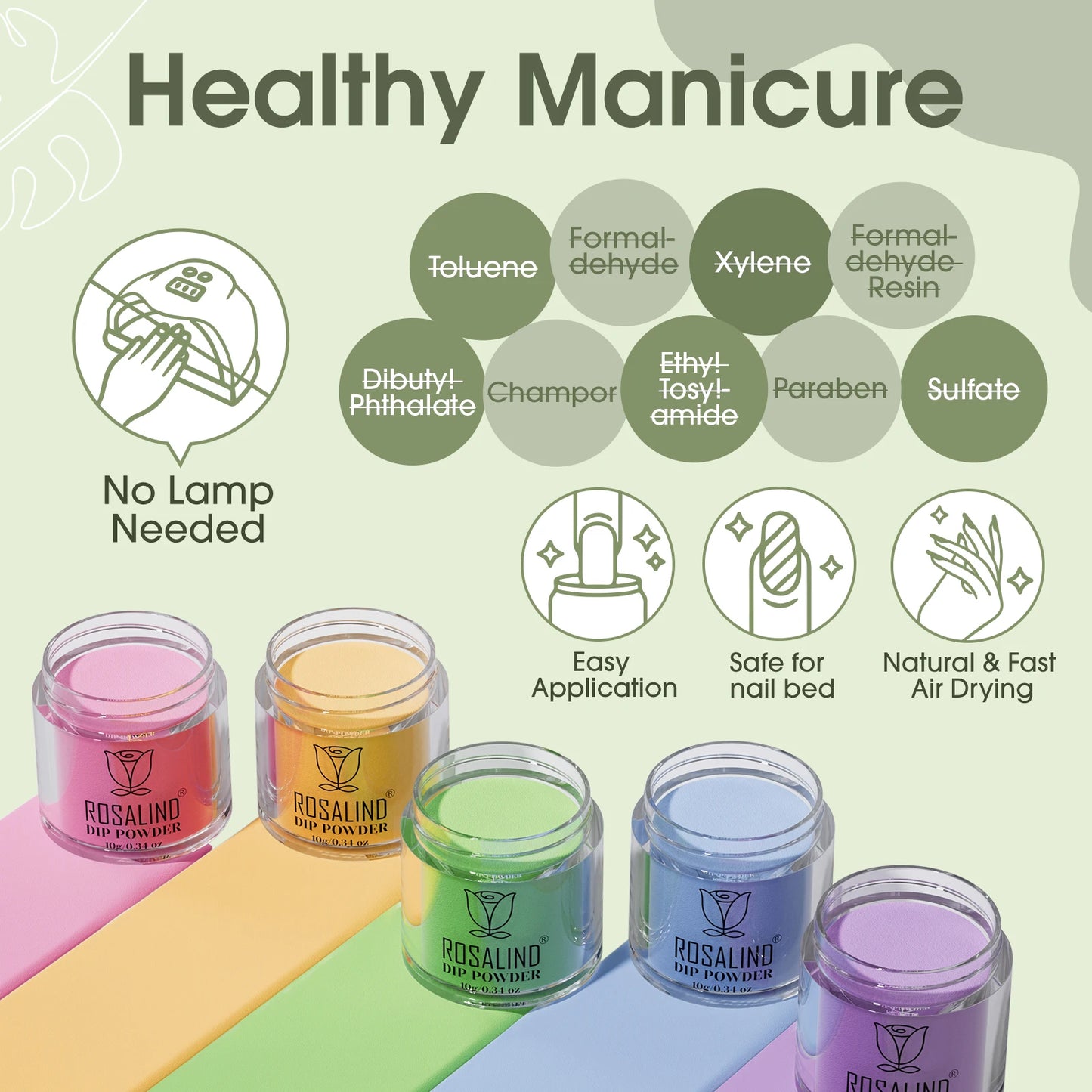 ROSALIND 29PCS Dip Nails Powder Starter Kit, 20 Colors Dip Powder Nail Kit Red Green Orange Glitter Series Nail Dip Powder Color