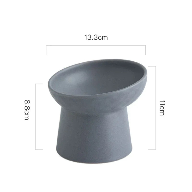 Cat Nordic Style Food Water Bowl Pet Animal Ceramic Eating Dishes High Foot Raised Puppy Cats Matte Bowls Elevated Dog Bowls