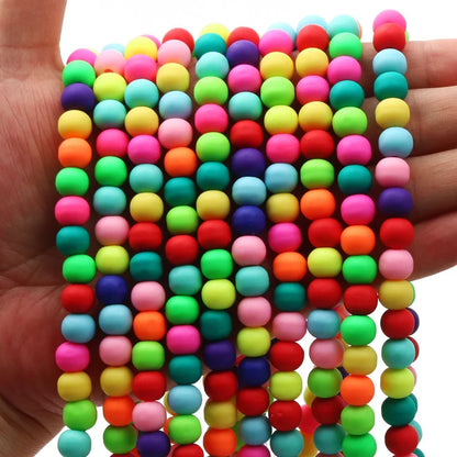 1 String 6/9mm Clay Round Beads Loose Spacer Beads Polymer Clay Beads For Jewelry Making Diy Boho Bracelet Necklace Accessorie