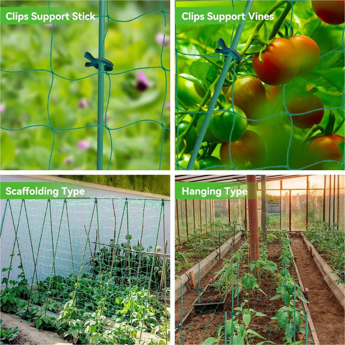 1 package Garden Grid Net for Climbing, Plant Climbing Vine Net, Green Garden Square Grid