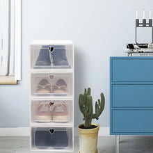 Load image into Gallery viewer, Shoe Boxes Clear Plastic Stackable, 20 Pack Premium Shoe Organizer Storage Foldable Sneaker Shoe Rack Containers
