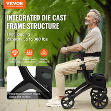 Load image into Gallery viewer, Folding Rollator Walker for Seniors and Adults Lightweight Aluminum Rolling Walker with Seat and Adjustable Handle 4-Wheel
