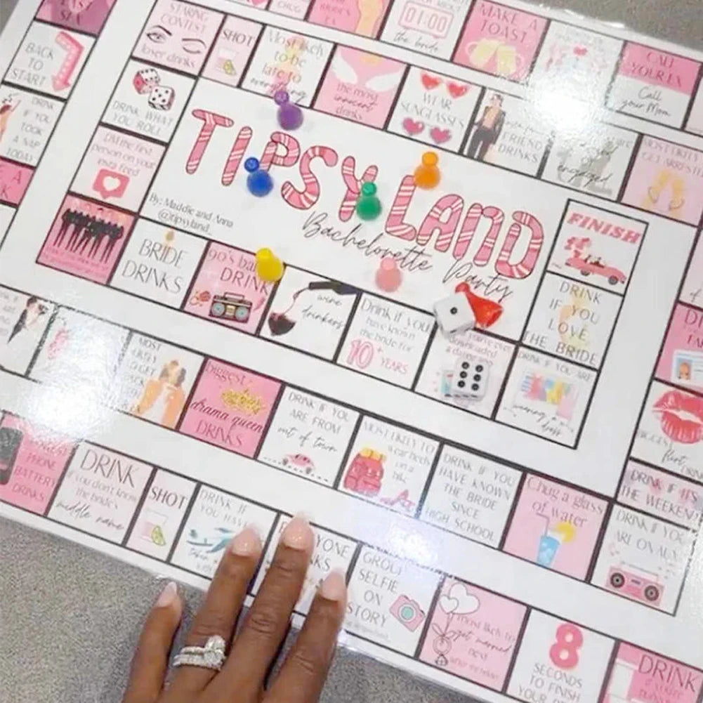 Tipsy Land Drinking Games Interactive Girls Night Party Drinking Game for Adults Bachelorette Halloween Party Game for 2-8Player
