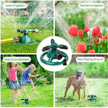 Load image into Gallery viewer, Garden Sprinkler, Adjustable 360 Degree Rotation Lawn Sprinkler, Large Area Coverage, Multipurpose Yard Sprinklers for Plant Irr
