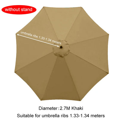 Umbrella Replacement Canopy 6/8 Ribs Patio Umbrella Cloth without Stand 7.5/9/10ft Outdoor Beach Garden Waterproof Parasol Cover