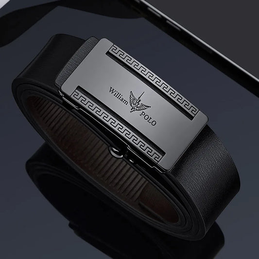Men's casual belt, simple for wearing inside, automatic buckle for personalized waist belt