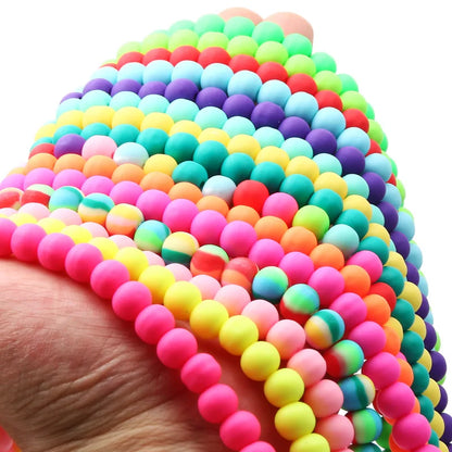 1 String 6/9mm Clay Round Beads Loose Spacer Beads Polymer Clay Beads For Jewelry Making Diy Boho Bracelet Necklace Accessorie