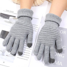 Load image into Gallery viewer, Women Men Warm Winter Touch Screen Gloves Stretch Classical Knit Mittens Wool Full Finger Outdoor Cycling Driving Glove
