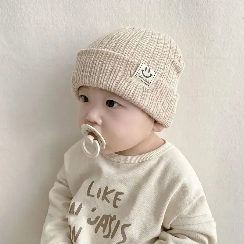 Baby Hat Children's Newborn Knitted Hat Solid Color Children's Beanies Boys and Girls Hat Winter Preschool Home Hat