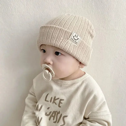 Baby Hat Children's Newborn Knitted Hat Solid Color Children's Beanies Boys and Girls Hat Winter Preschool Home Hat